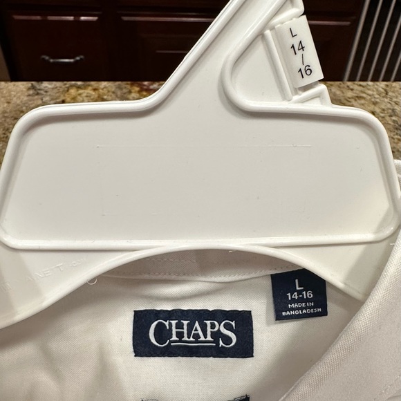 NWT - Boy’s Chaps Buttoned Down White LS Dress Shirt - Size: Large 14/16 Boys - Picture 4 of 5